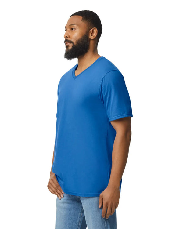 64V00 Gildan Softstyle Adult V-NeckT-shirtRoyal Blue Side View
