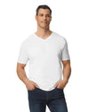 64V00 Gildan Softstyle Adult V-NeckT-shirt White Front View