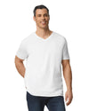 64V00 Gildan Softstyle Adult V-NeckT-shirt White Front View