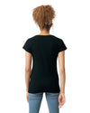 64V00L Gildan Softstyle Women's V-Neck T-shirt Black Back View