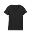 64V00L Gildan Softstyle Women's V-Neck T-shirt Black Flat View
