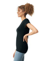 64V00L Gildan Softstyle Women's V-Neck T-shirt Black Side View