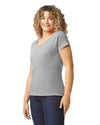 64V00L Gildan Softstyle Women's V-Neck T-shirt Sport Grey Front View