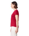 64V00L Gildan Softstyle Women's V-Neck T-shirt Red Side View
