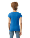 64V00L Gildan Softstyle Women's V-Neck T-shirt Royal Blue Back View