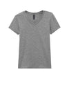 64V00L Gildan Softstyle Women's V-NeckT-shirt Sport Grey Flat View