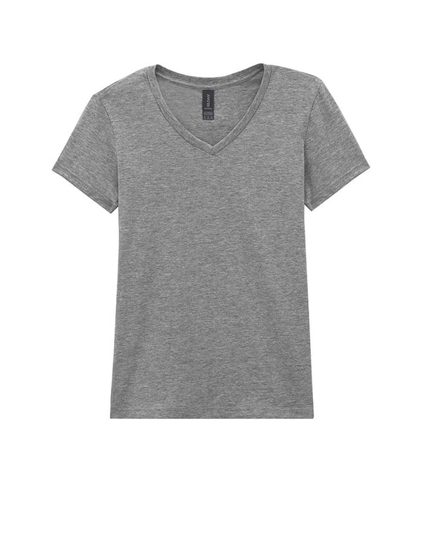 64V00L Gildan Softstyle Women's V-NeckT-shirt Sport Grey Flat View