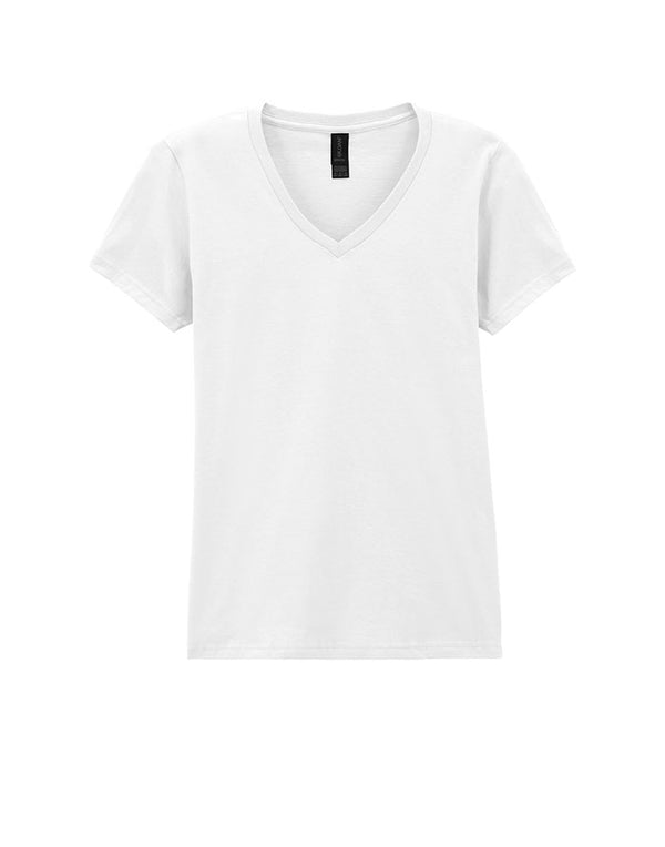 64400L Gildan Softstyle Women's V-Neck White Flat View