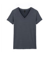 64V00L Gildan Softstyle Women's V-NeckT-shirt Dark Heather Flat View
