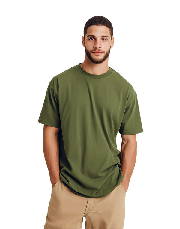 AT001 AWDis Unisex Earthy Green T-Shirt Men's Front View