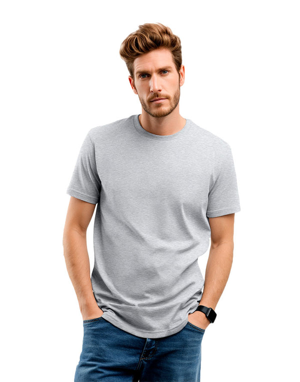 AT001 AWDis Unisex Heather Grey T-Shirt Men's Front View