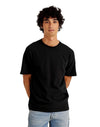 AT002 AWDis Unisex Black T-Shirt Men's Front View