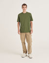 AT002 AWDis Unisex Earthy Green T-Shirt Men's Full Body View