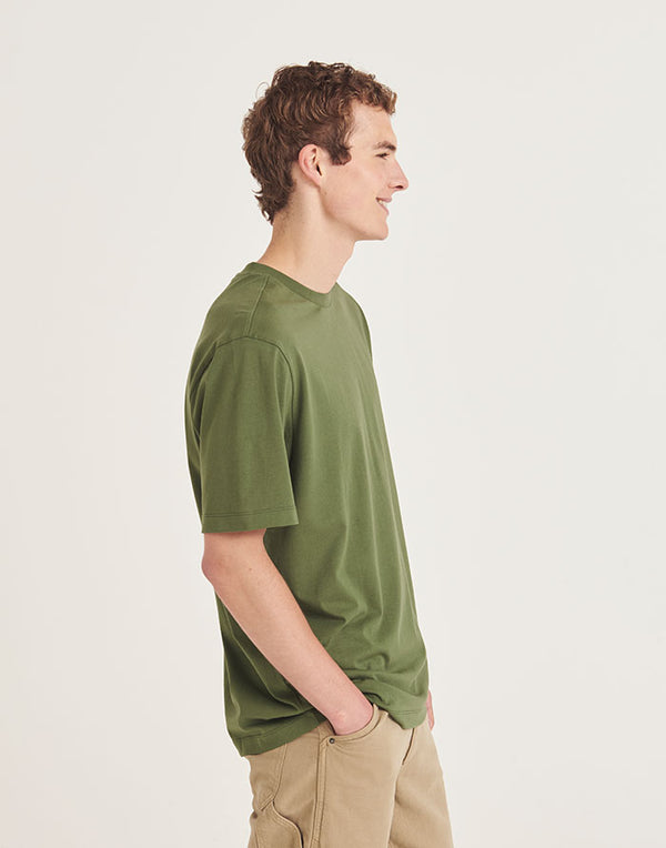 AT002 AWDis Unisex Earthy Green T-Shirt Men's Side View