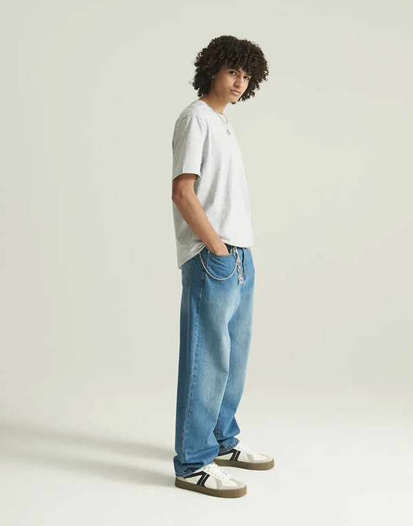 AT002 AWDis Unisex Heather Grey T-Shirt Men's Full Body View