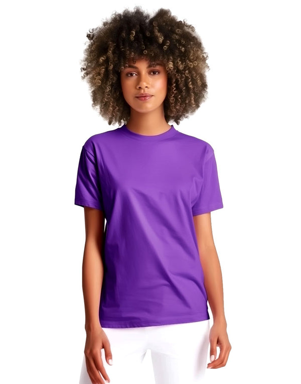 AT002 AWDis Unisex Purple T-Shirt Women's Front View