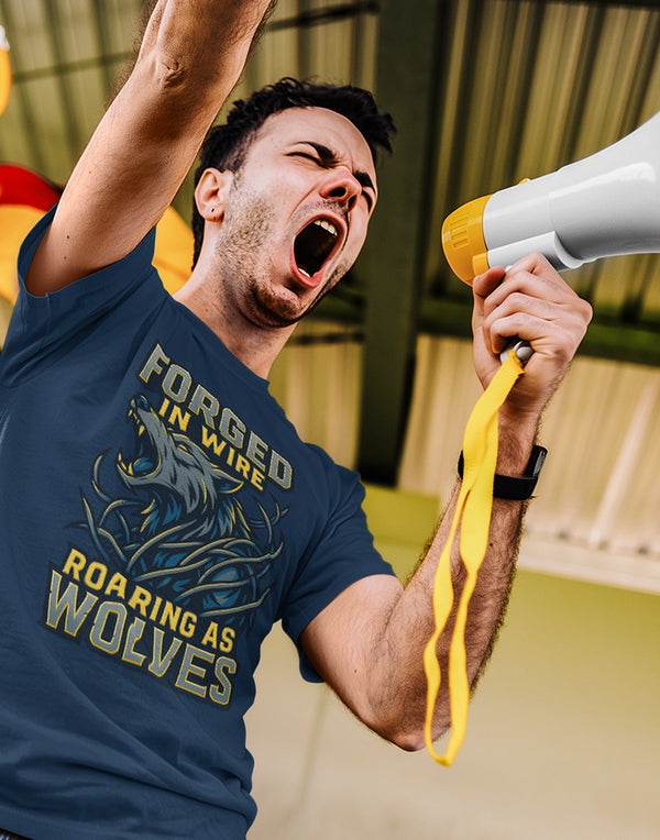 Forged In Wire Roaring As Wolves T-Shirt Front View