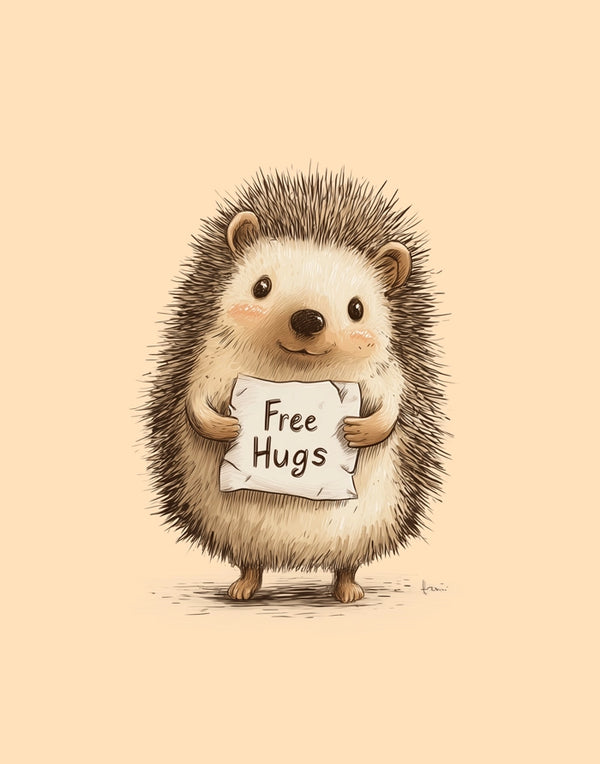 Free Hugging Hedgehog Hoodies Design