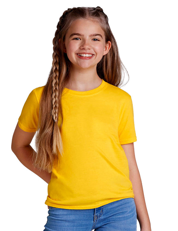 64000B Gildan Softstyle kids t-shirt daisy yellow front