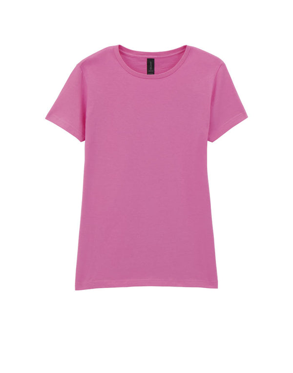 64000L Gildan Softstyle Women's T-Shirt Azalea Pink Flat View