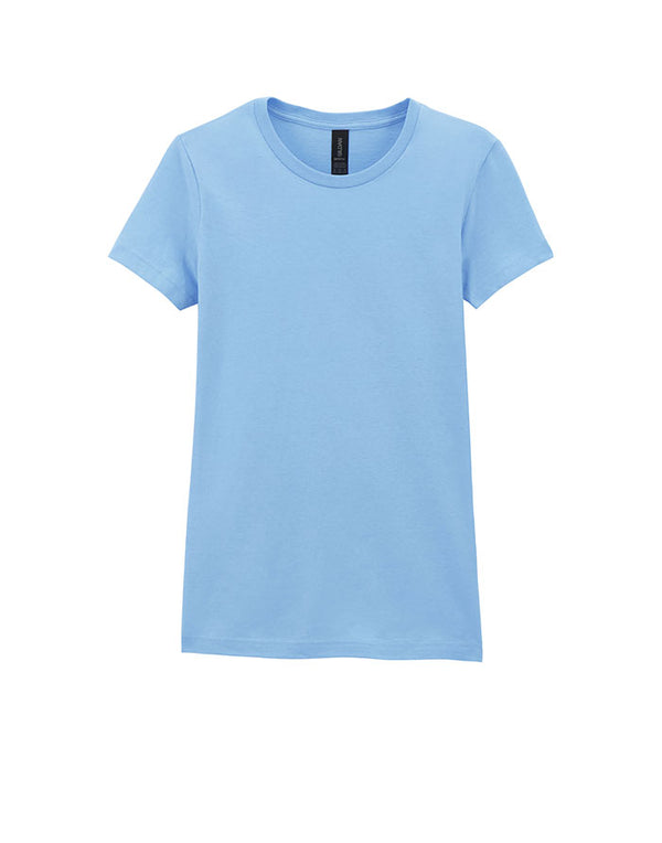 64000L Gildan Softstyle Women's T-Shirt Light Blue Flat View