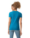 Gildan 64000L Womens Softstyle t-shirt antique sapphire blue back View