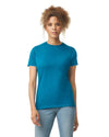 Gildan 64000L Womens Softstyle t-shirt antique sapphire blue front View