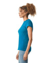 Gildan 64000L Womens Softstyle t-shirt antique sapphire blue side View