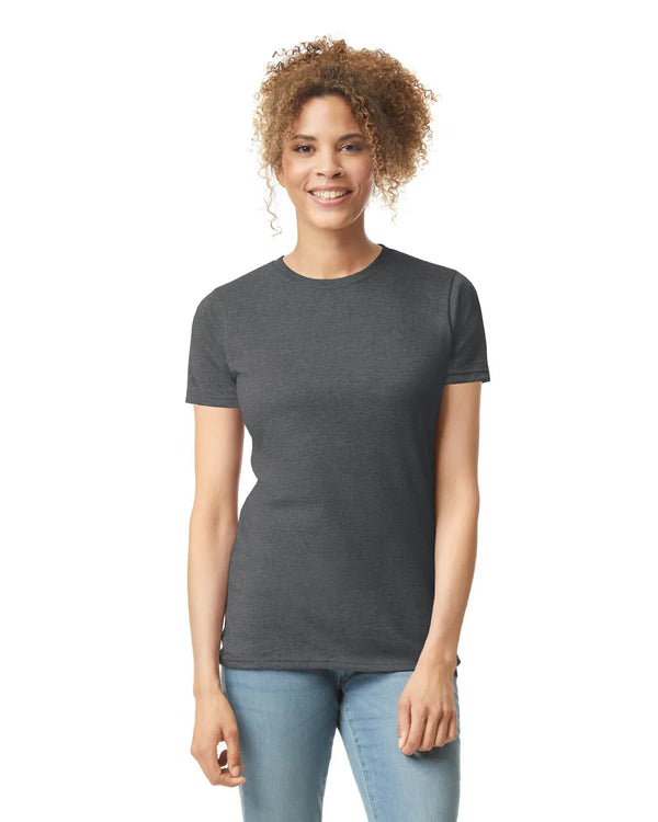 Gildan 64000L Womens Softstyle t-shirt charcoal front View