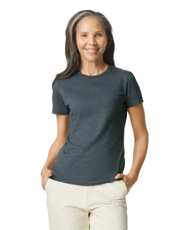 Gildan 64000L Womens Softstyle t-shirt dark heather front View