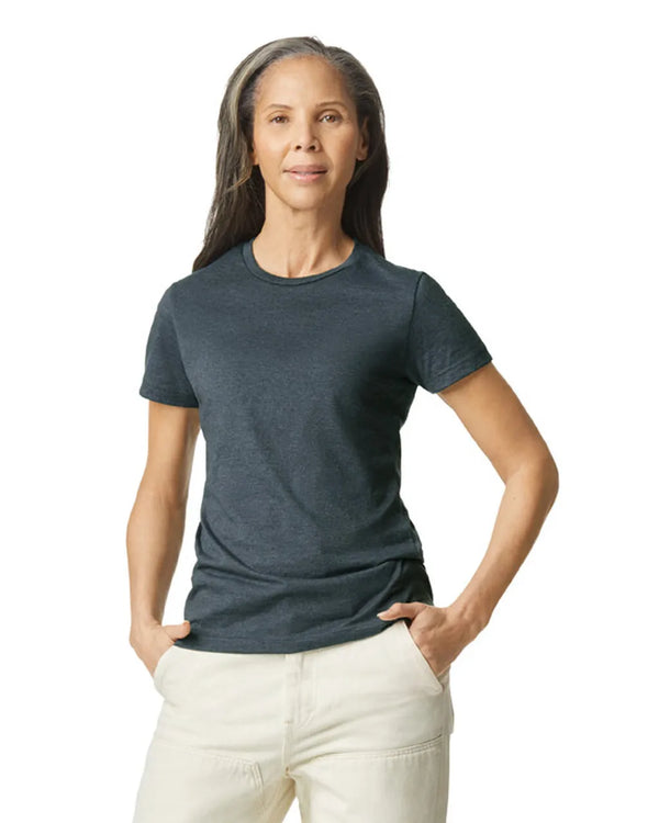 Gildan 64000L Womens Softstyle t-shirt dark heather front View