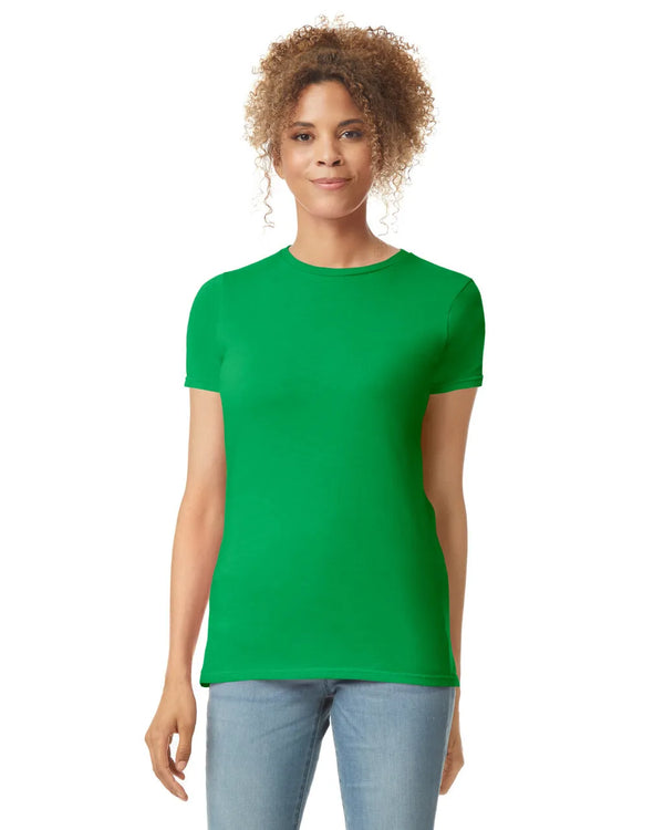 Gildan 64000L Womens Softstyle t-shirt irish green front View