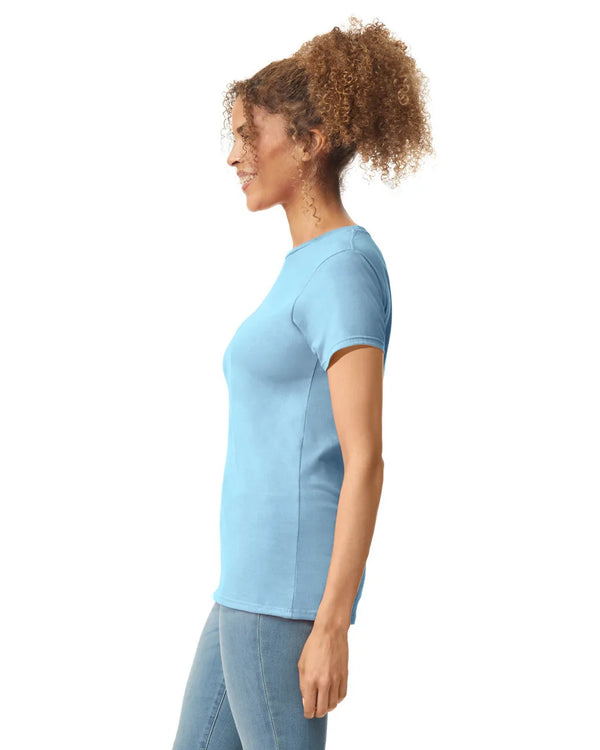Gildan 64000L Womens Softstyle t-shirt light blue side View