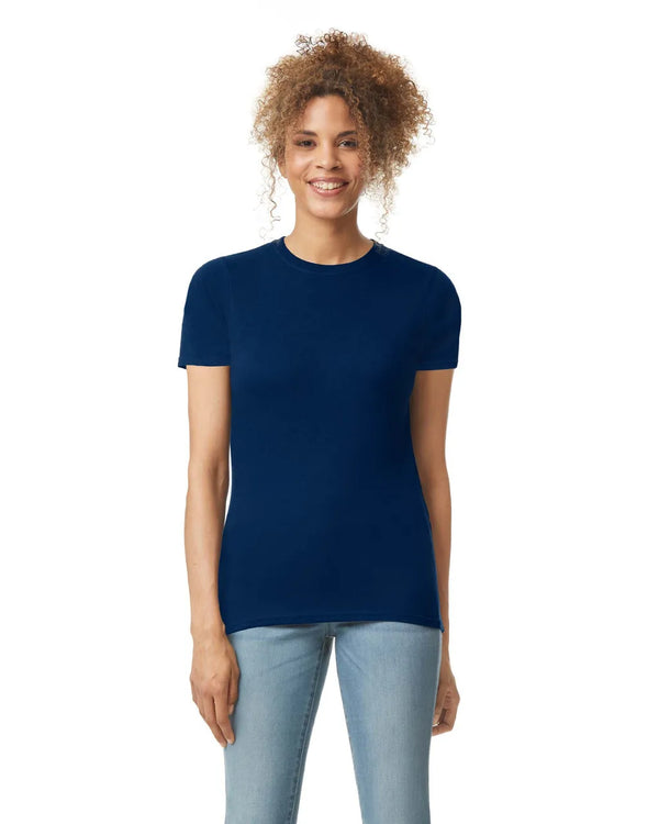 Gildan 64000L Womens Softstyle t-shirt navy front View