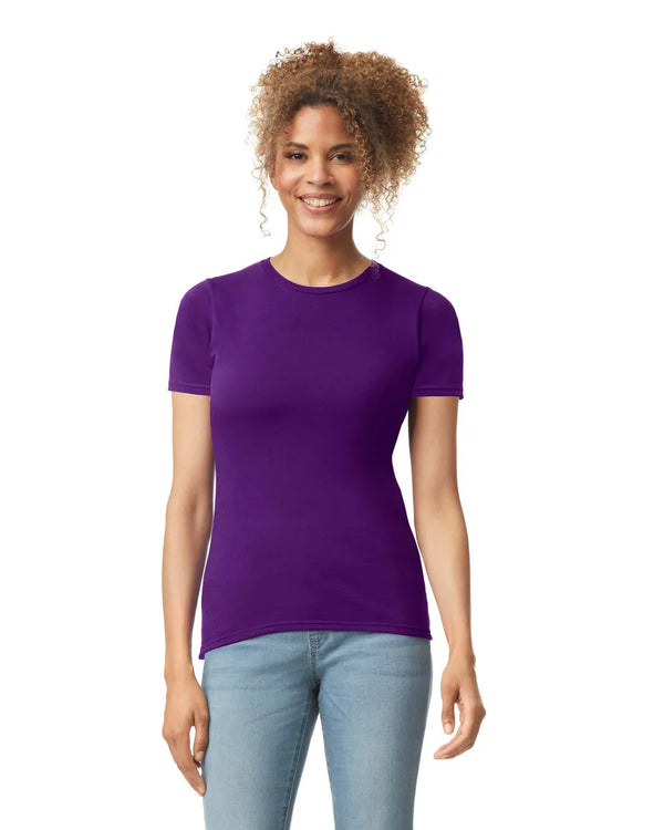 Gildan 64000L Womens Softstyle t-shirt purple front View