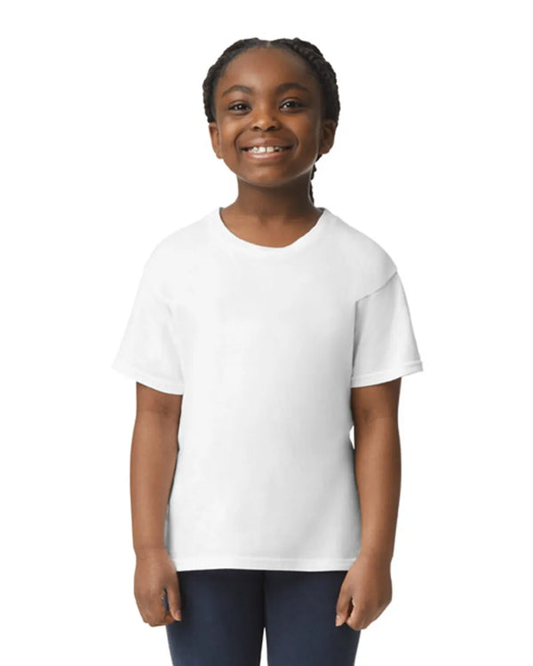 Gildan softstyle kids t-shirt 64000B white front View