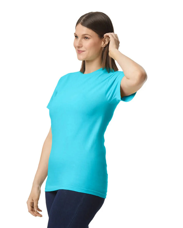 H000 Gildan Unisex Hammer T-shirt Lagoon Blue Side View
