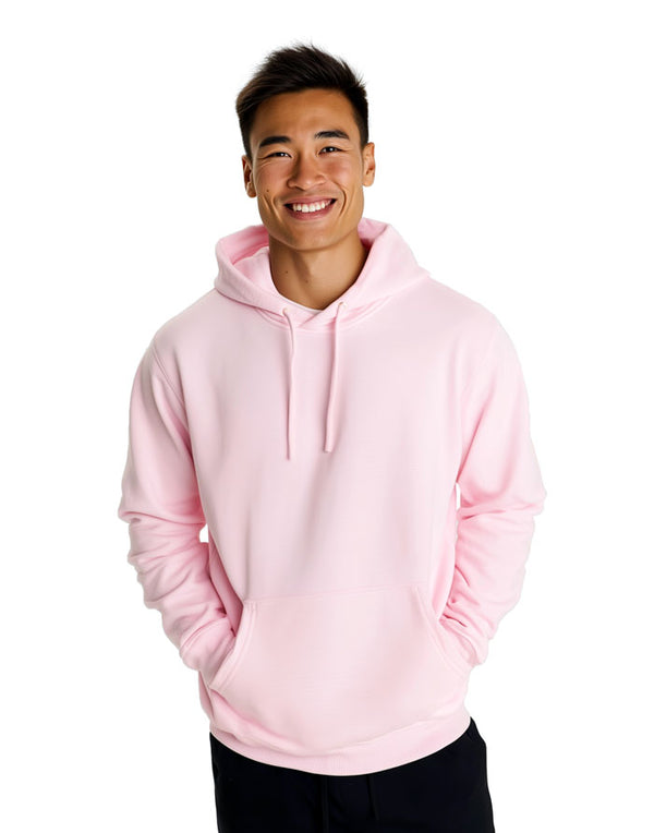 JH001 AWDis College Unisex Baby Pink Hoodie Front Men's