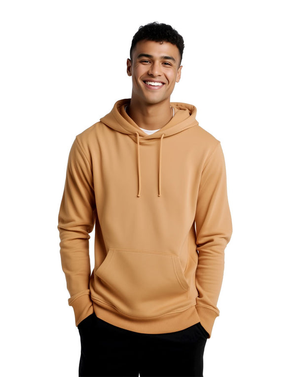 JH001 AWDis College Unisex Caramel Latte Hoodie Men's Front View