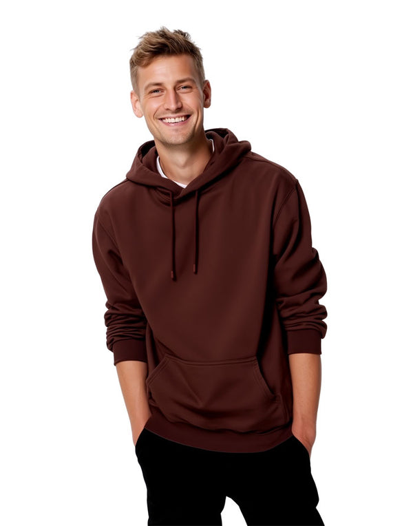 JH001 AWDis College Unisex Chocolate Fudge Brownie Hoodie Men's Front View