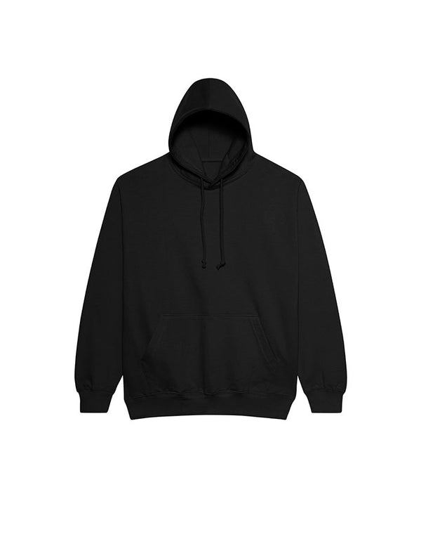JH001 AWDis College Unisex Black Hoodie Flat View