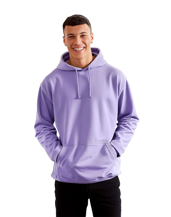 JH001 AWDis College Unisex Digital Lavender Hoodie Men's Front View