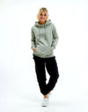 JH001 AWDis College Unisex Dusty Green Hoodie Women's Full Body View