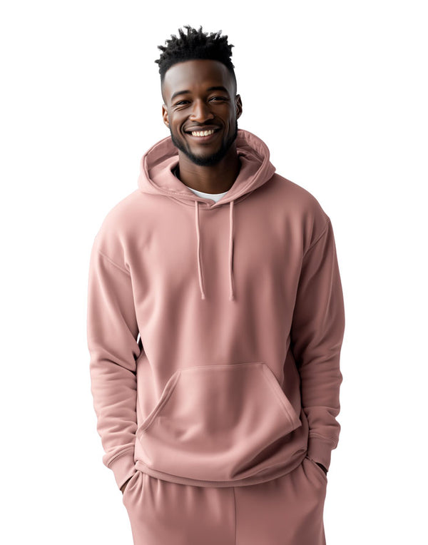 JH001 AWDis College Unisex Dusty Pink Hoodie Men's Front View