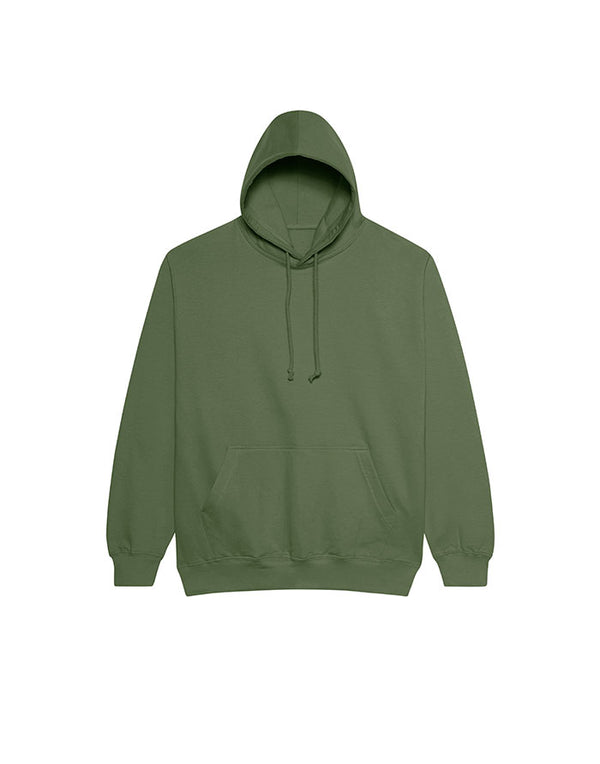 JH001 AWDis College Unisex Earthy Green Hoodie Flat View
