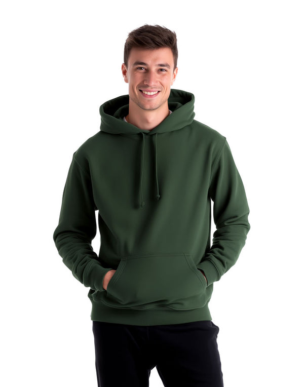 JH001 AWDis College Unisex Forest Green Hoodie Men's Front View