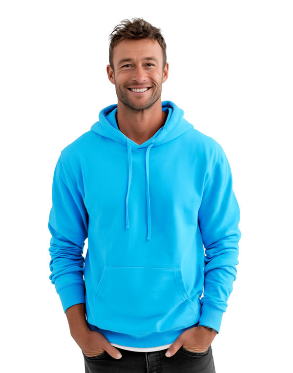 JH001 AWDis College Unisex Hawaiian Blue Hoodie Men's Front View