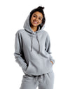 JH001 AWDis College Unisex Heather Grey Hoodie Women's Front View