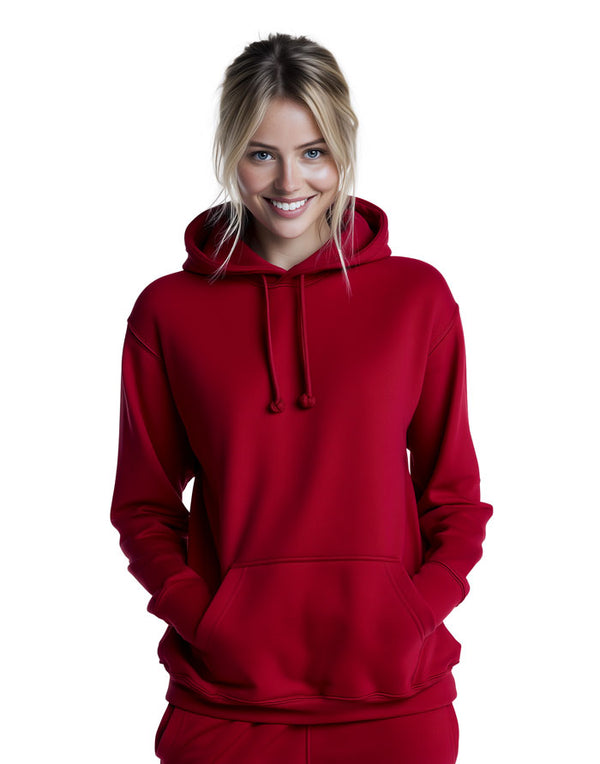 JH001 AWDis College Unisex Hot Chilli Red Hoodie Women's Front View