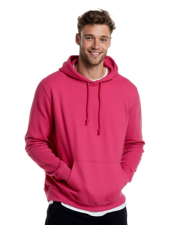 JH001 AWDis College Unisex Hot Pink Hoodie Men's Front View